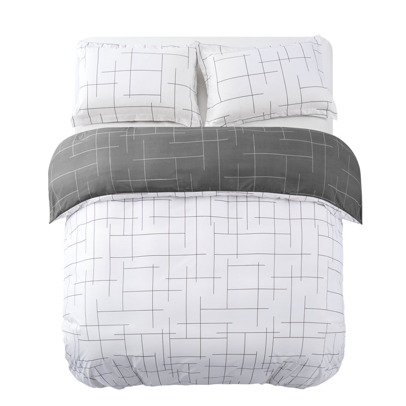 250TC Brushed Microfiber Duvet Cover Set with Pillowcases (3 in 1), Kingsize Duvet Cover + 2 Standard Pillowcases