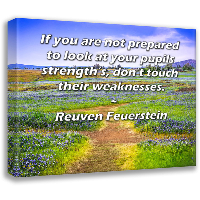 ArtsyQuotes Gallery Wrapped Canvas By Reuven Feuerstein: "If you are not prepared to look at your pupils strength’s, don’t touch their weaknesses."