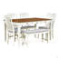 Ensemble de table de salle à manger en bois 6 pièces, ensemble de table de cuisine avec tiroir, chaises rembourrées et banc