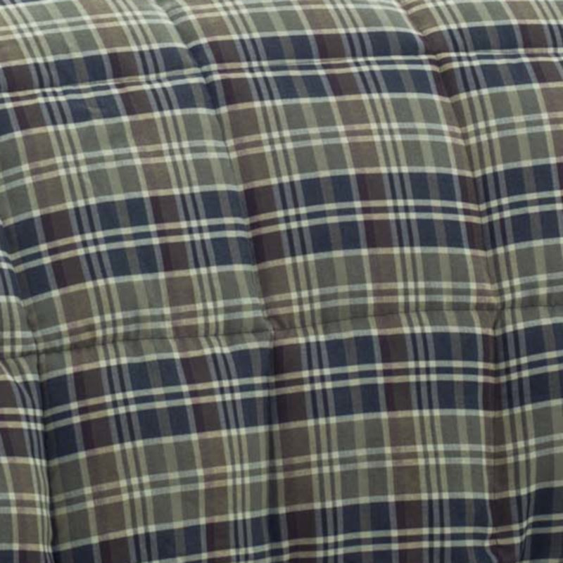 Full Navy Plaid Reversible Microfiber Comforter Set