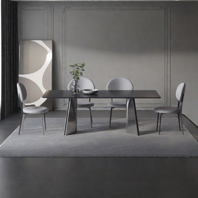 High-end light luxury dining table and chair