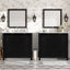 Ensemble de meuble-lavabo de salle de bain avec lavabos doubles (séparés), lavabos doubles en céramique, portes à fermeture douce et tablette réglable