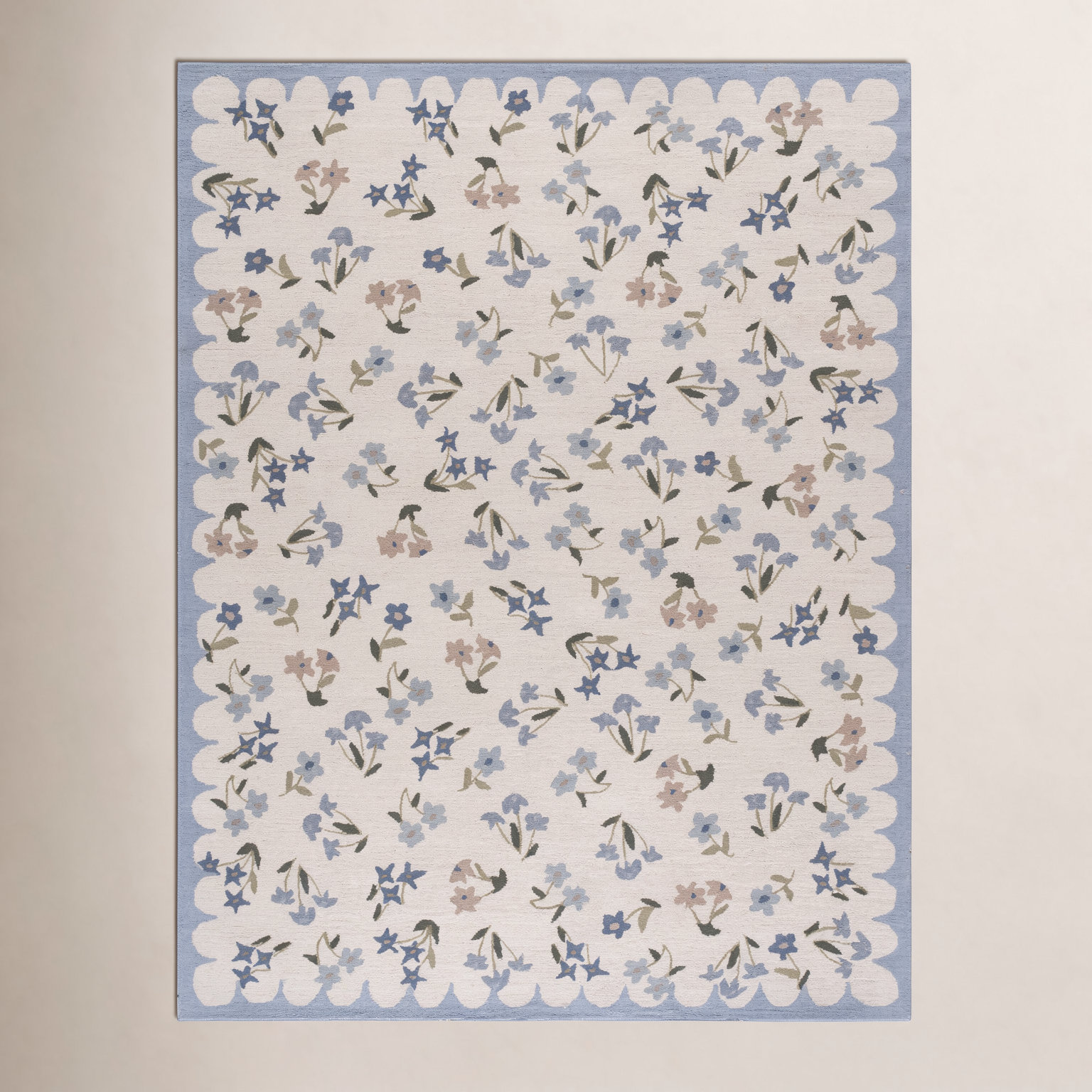 Hand-Tufted Wool Floral Outdoor Rug, Rectangle 8' x 10'