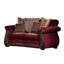 Ensemble de causeuse 2 pièces Nadira, similicuir rouge vin, doré, 5 coussins-109765358