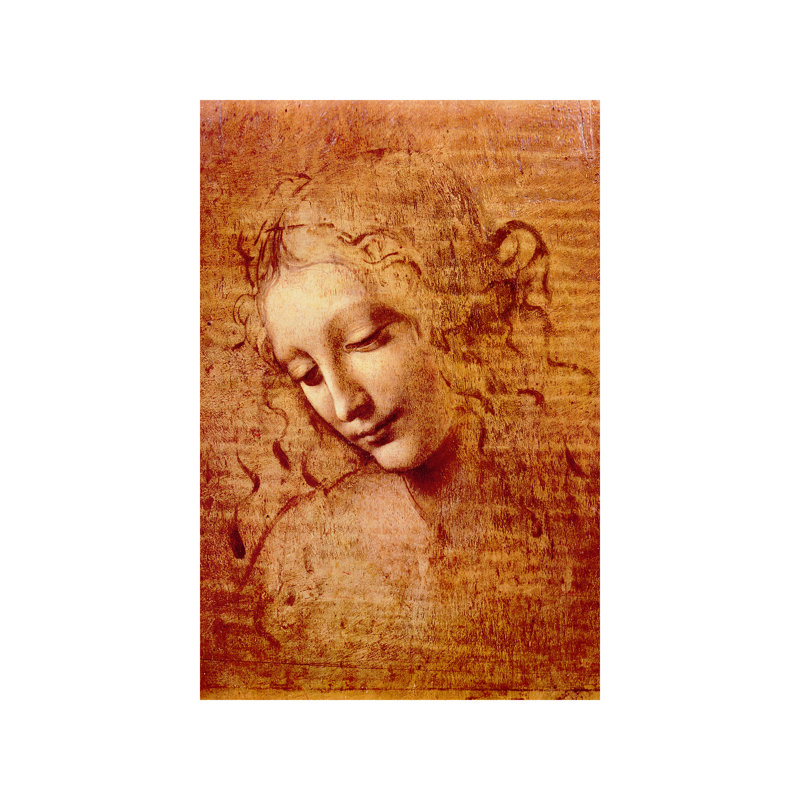Head Of A Woman by Leonardo Da Vinci - Print on Canvas, 66.04 cm H x 45.72 cm W x 1.91 cm D, No Frame