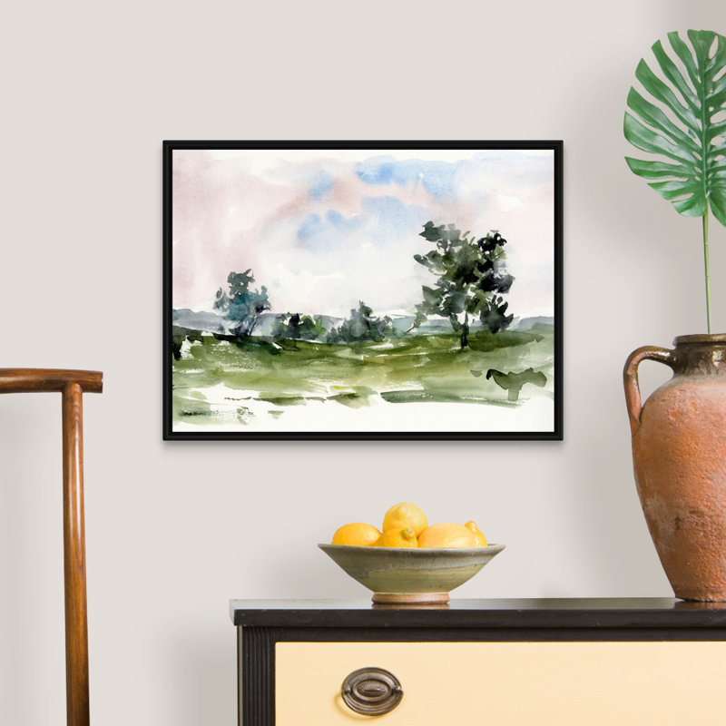«Mauve Sunset II» par Ethan Harper - reproduction d'art, Cadre noir, H 20 po x l 26 po x P 1,75 po