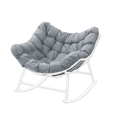 Outdoor Rocking Chair Cushion, Thickened 6.3in Papasan Chair Cushion
