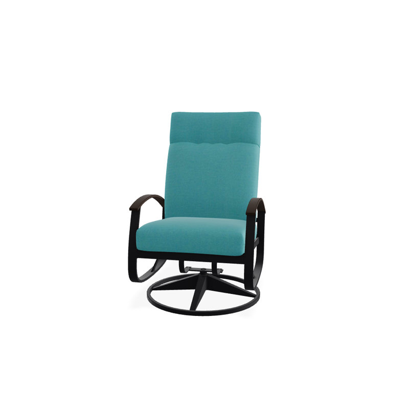 Chaise de patio pivotante avec coussins Askar, Noir texturé, Toile Aruba Sunbrella®, Kona P10