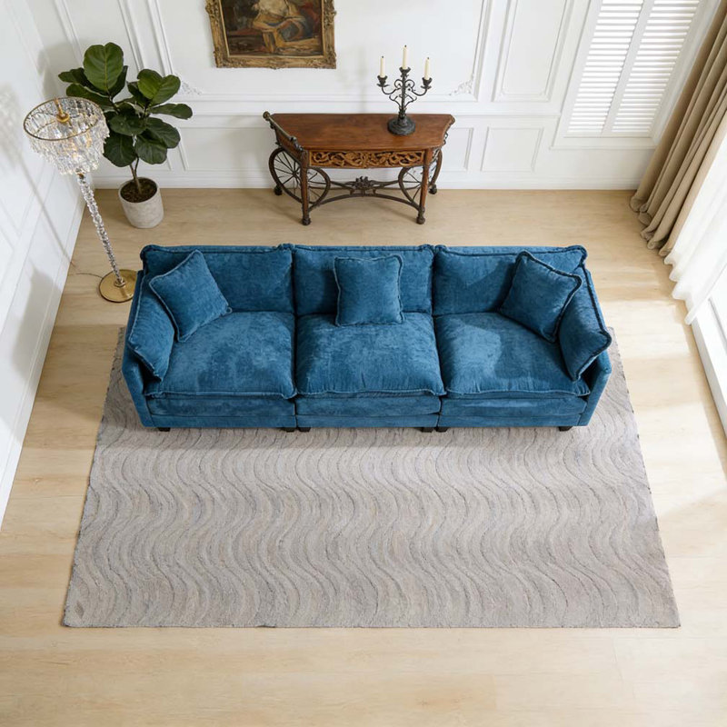 Canapé Cloud 3 places, 3, H 33,1 po x l 113,8 po x P 35 po, Bleu