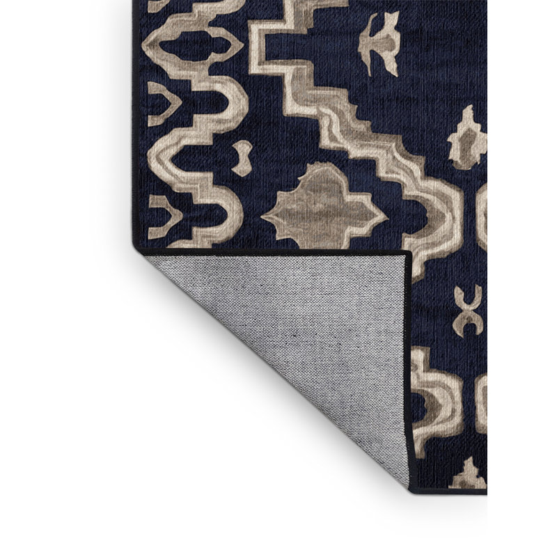 Machine Washable Gray Area Rug, Rectangle 6' x 9'