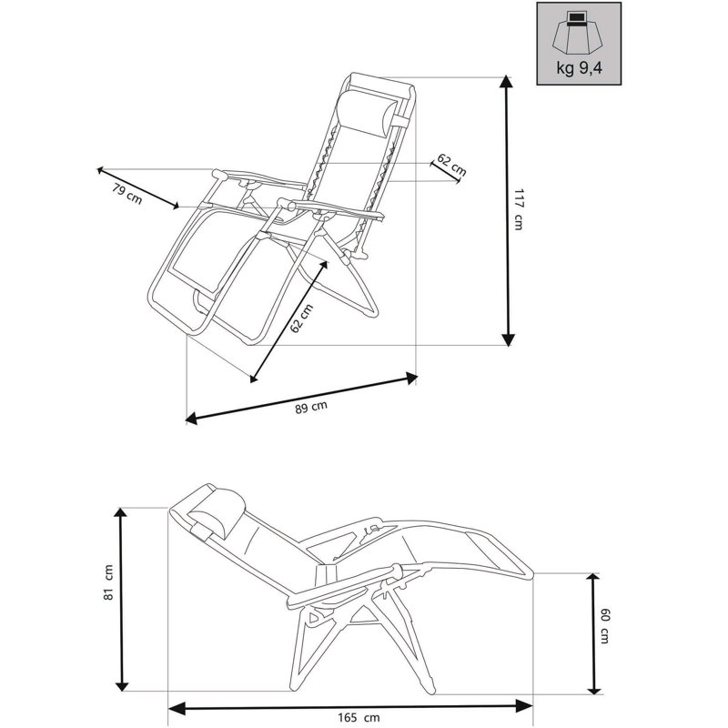 Ardell Folding Deck Chair, Brown
