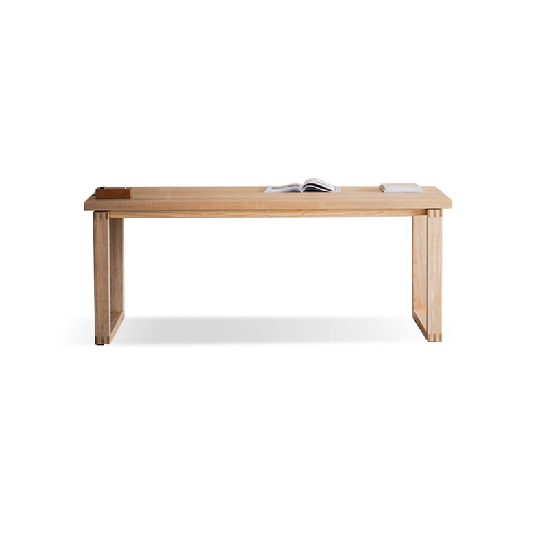 Burlywood Rectangular Solid Wood Dining Table, 29.53"H x 70.87"L x 31.5"W