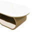 Table basse ovale de luxe moderne 46,81 po, plateau en faux marbre, centre de table en métal doré pour le salon, fonction peu encombrante, construction stable, installation simple