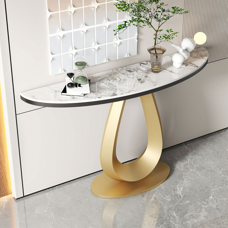 Console Table, 31.5" H x 39.4" W x 11.8" D, Gold