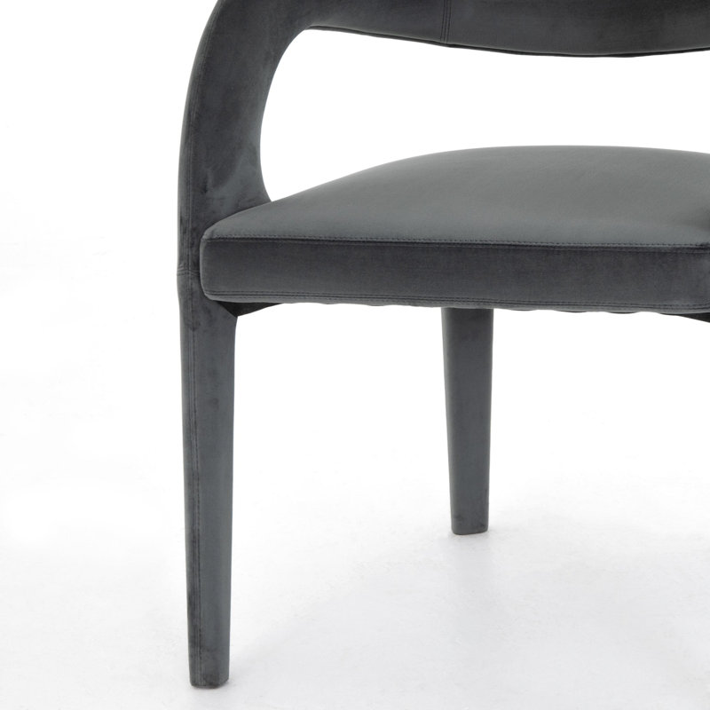 Hawkins Standard Upholstered Arm Chair, Charcoal Velvet