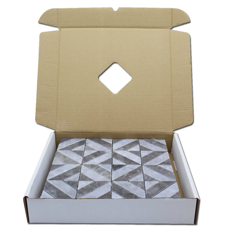 Matrix 3" x 3" Marble Grid Mosaic Tile, Gray