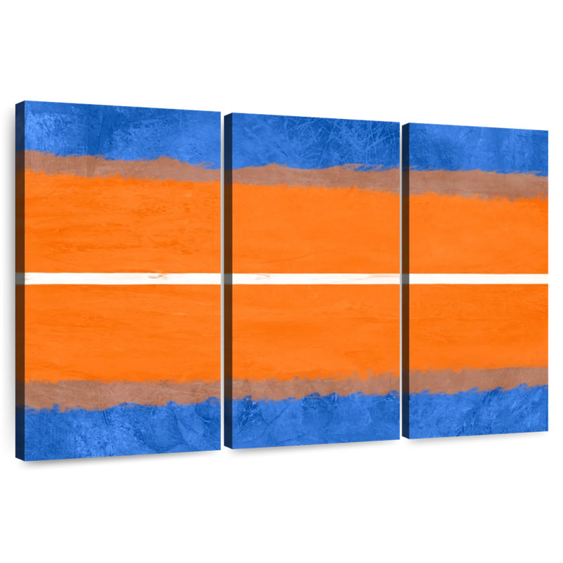 Avery Blue And Orange Abstract Theme IV, 28" H x 45" W