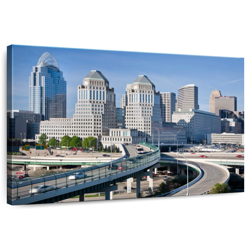 Ohio Cincinnati Cityscape, 8" H x 12" W