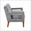 Causeuse de salon moderne avec revêtement en chenille gris, ressorts ensachés et pieds en bois massif pour plus de confort et de style-694211691