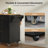 Tilt-Out Trash Bin Compartment Kitchen Island with Solid Wood Top, Drop-Leaf, Towel Rack, Faux Refrigerator Cabinet, Drawer & Locking  Wheels-159572088