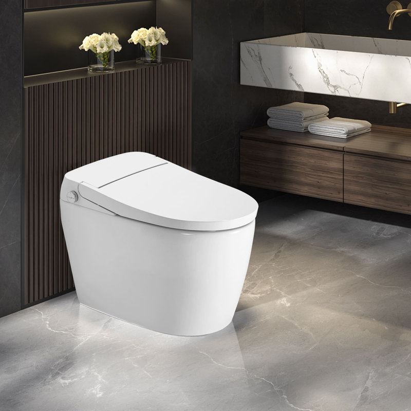 Smart Toilet With Heated Seat Floor Mount Toilets Tankless Elongated Toilet With Auto Flushing