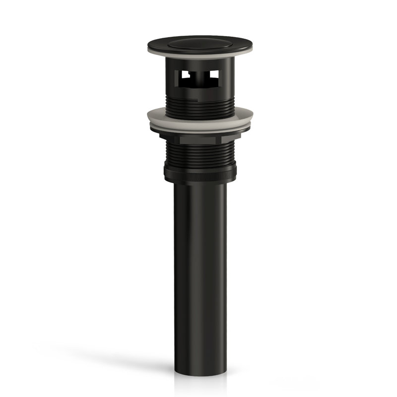 Pop-Up Bathroom Sink Drain with Overflow, Matte Black