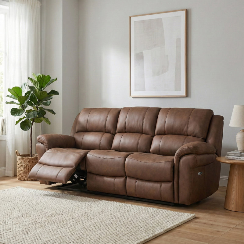 Coomes 3 Seater Electric Reclining Sofa, Tan