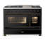 Majestic III Series 48 Inch Dual Fuel Range with 5 Sealed Burners, Griddle, Frenchtop in Matte Graphite (Liquid Propane, Burnished Trim)-934303586-934303585-934303584