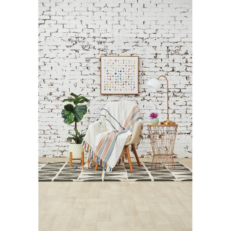 Wille 50" x 60" Multicolor Cotton Woven Throw Blanket