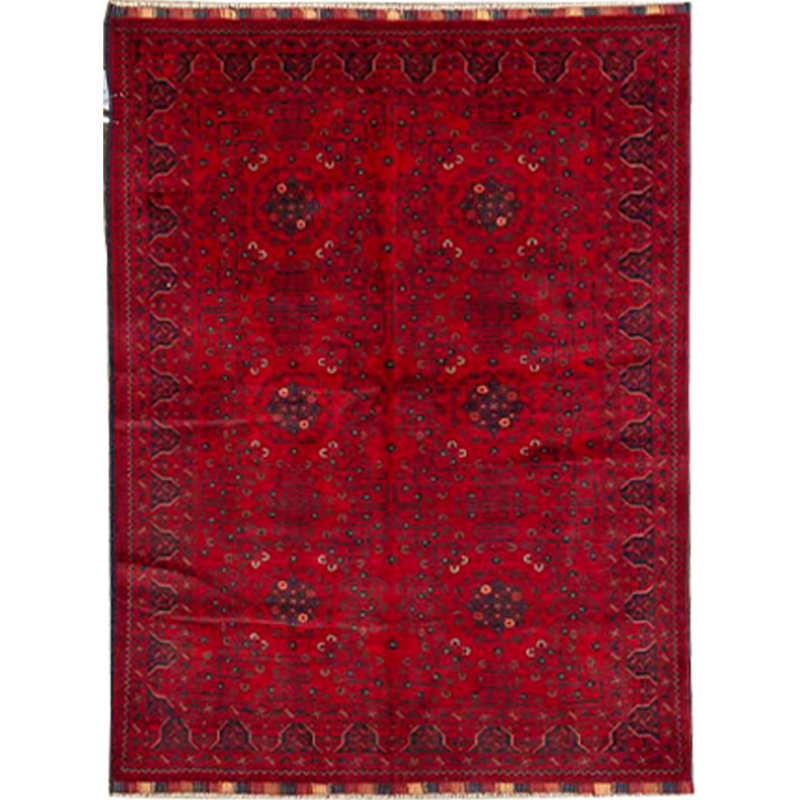 Hand-Knotted High-Quality Red Area Rug, Rectangle 4'9" x 6'5"