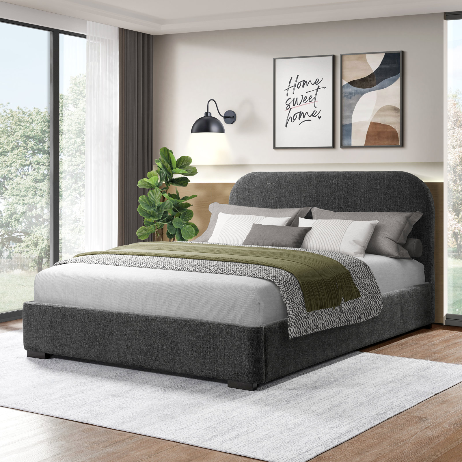 Reigen Platform Bed, Full, Black