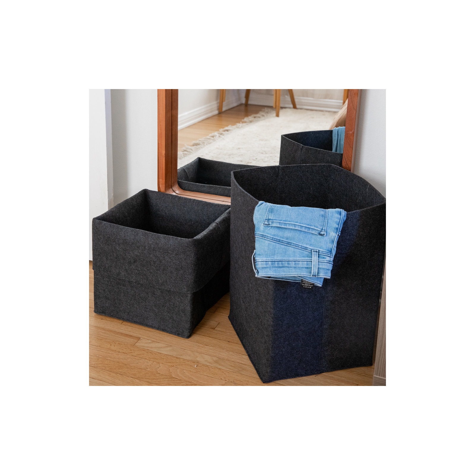 Felt Storage Bin, Black