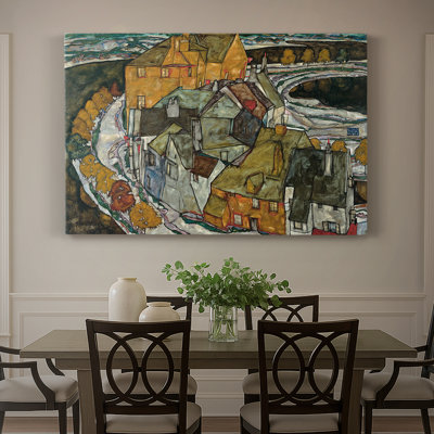 Crescent of Houses (Island Town)-Egon Schiele-Gallery Wrapped Canvas-1915
