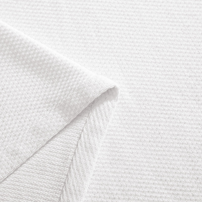 Couverture en coton piqué uni Tommy Hilfiger, Lit simple, Blanc