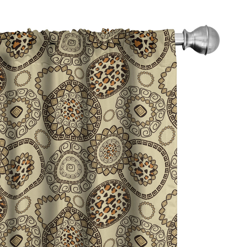 Animal print Semi-Sheer Rod Pocket Curtain Panels, 28" x 95"