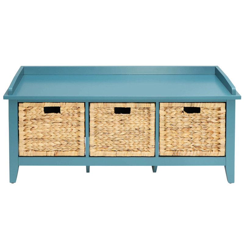 Banc 3 chambres dans la teinte sarcelle - beaucoup de rangement et 3 tiroirs en bois tendance, option d'espace