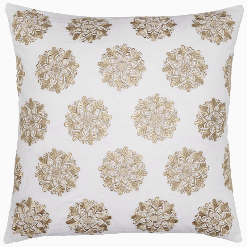 Simar Decorative Pillow, Gold Floral