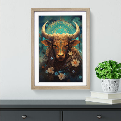 Taurus Zodiac Tachisme No.2 - Framed Print