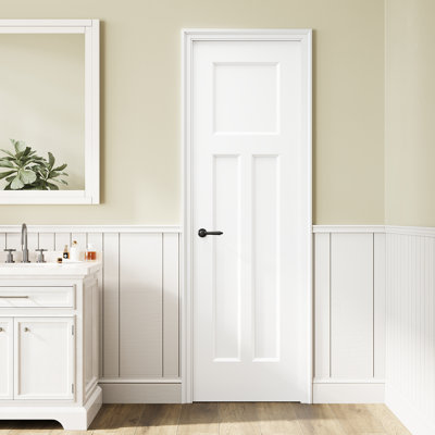 Interior Morden T Shape Shaker Slab Door Solid Manufactured Wood Primed Bedroom Standard Door