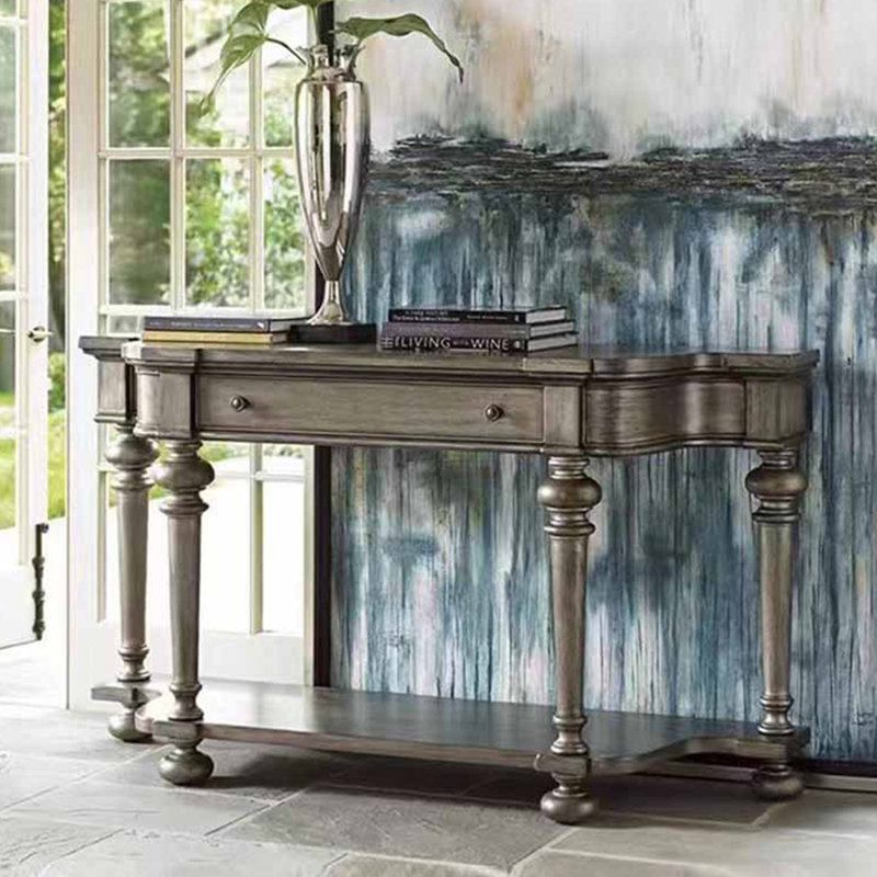 Console de style rétro de style américain, Gris, 31.49" H x 55.1" W x 15.7" D