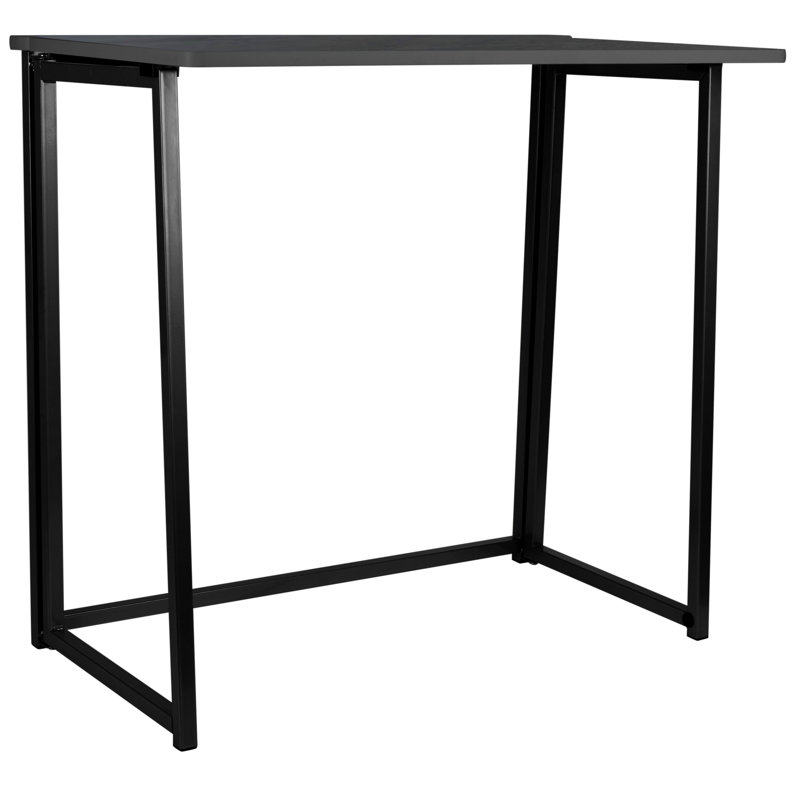 Bureau pliable Ebern Designs, Gris / noir