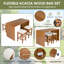 Ensemble de 5 barres de patio en bois d'acacia naturel