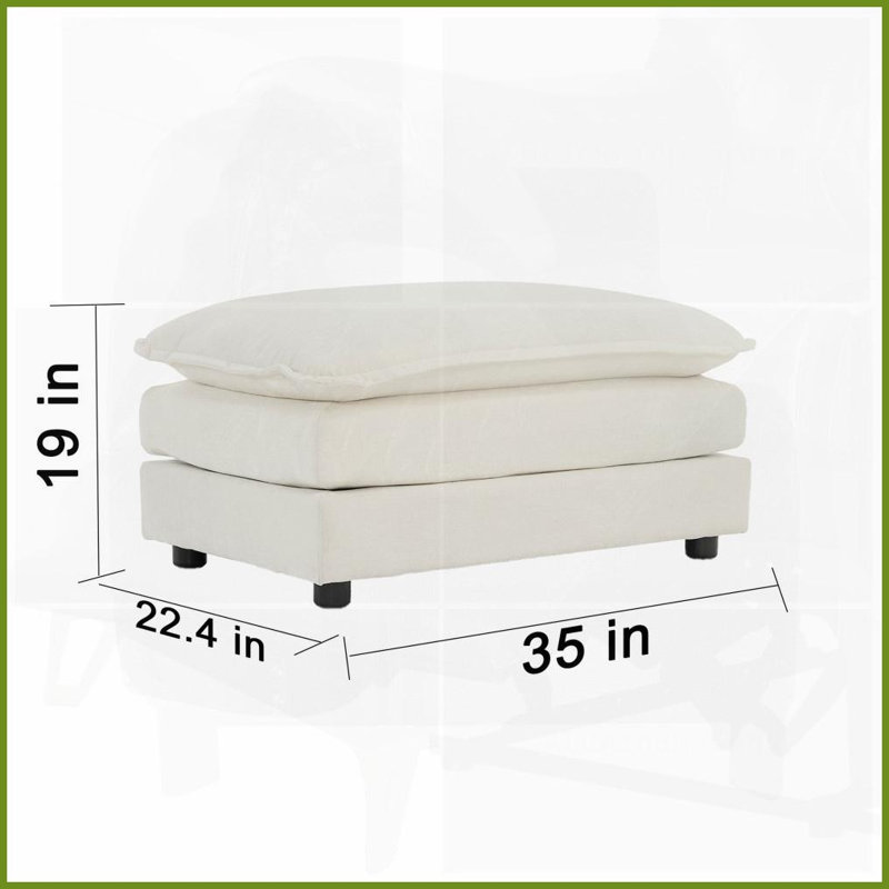 Canapé modulaire moderne en U en chenille blanc avec méridienne réversible et amp; Double repose-pieds - idéal pour le salon