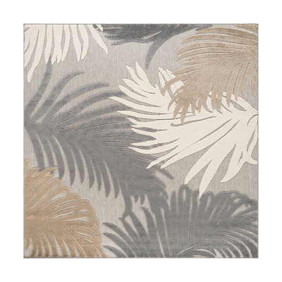 Tapis d'intérieur et d'extérieur à motif floral Hernandez