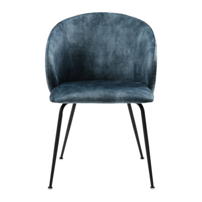 2 chaises d'appoint rembourrées en velours bleu sarcelle, pieds en métal noir, 2 chaises de style moderne avec 2 pièces, assemblage simple requis