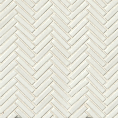 90 0.5 in. x 2 in. Herringbone Glossy Porcelain Tile