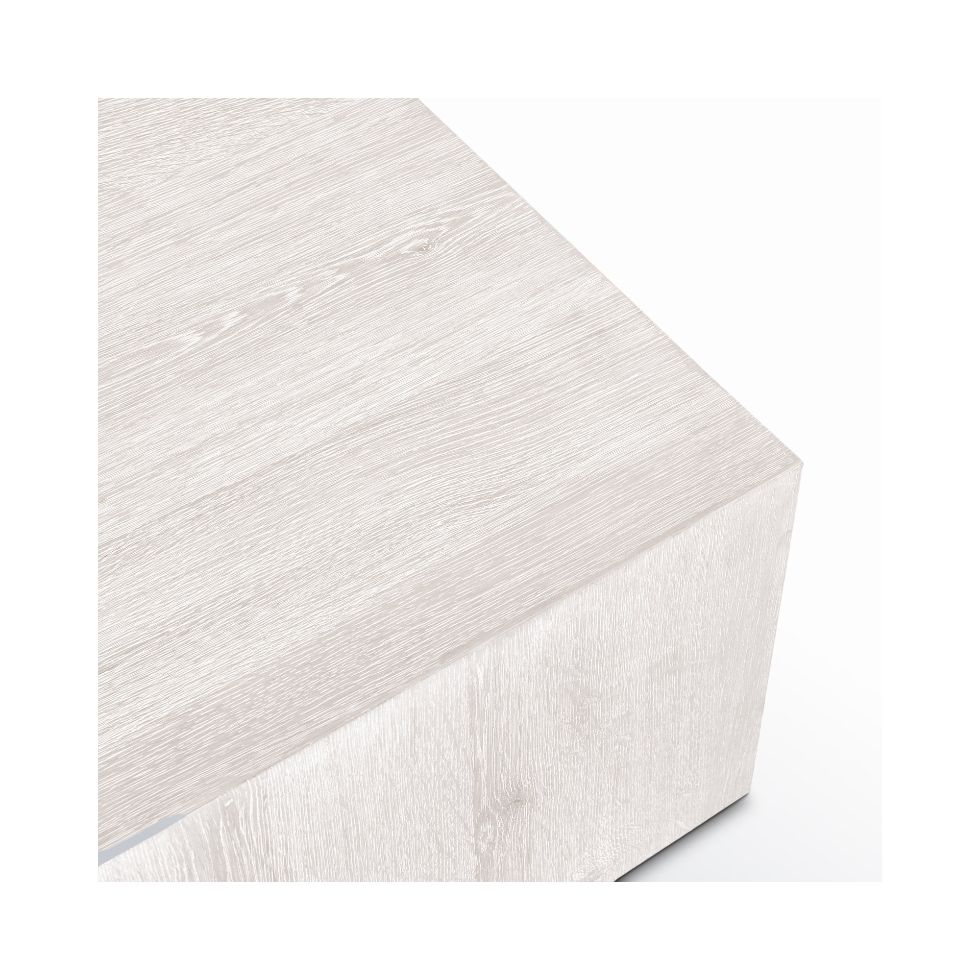 Taryn 42" Block Coffee Table, White Wash