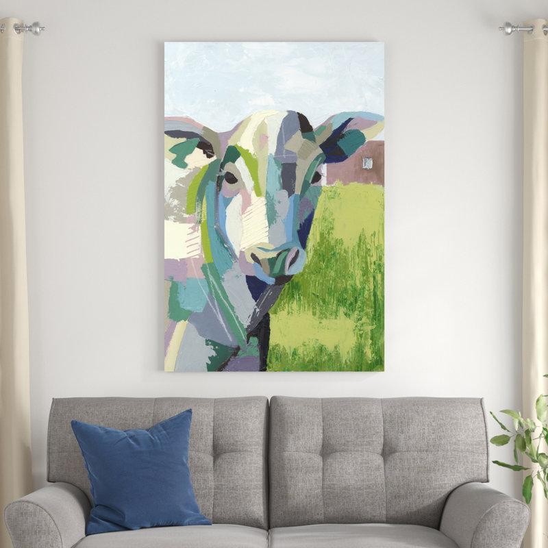 Painterly Cow I, H 48 po x l 32 po x P 1,25 po
