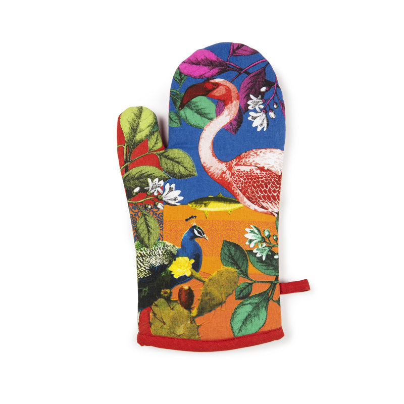 Excelsa Rhapsody Cotton Potholder & Oven Mitt Set