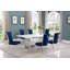 Ensemble de salle à manger rectangulaire en marbre avec chaises en velours L 79 po x l 40 po Zeyad-2104622300-2129846888-2104522535